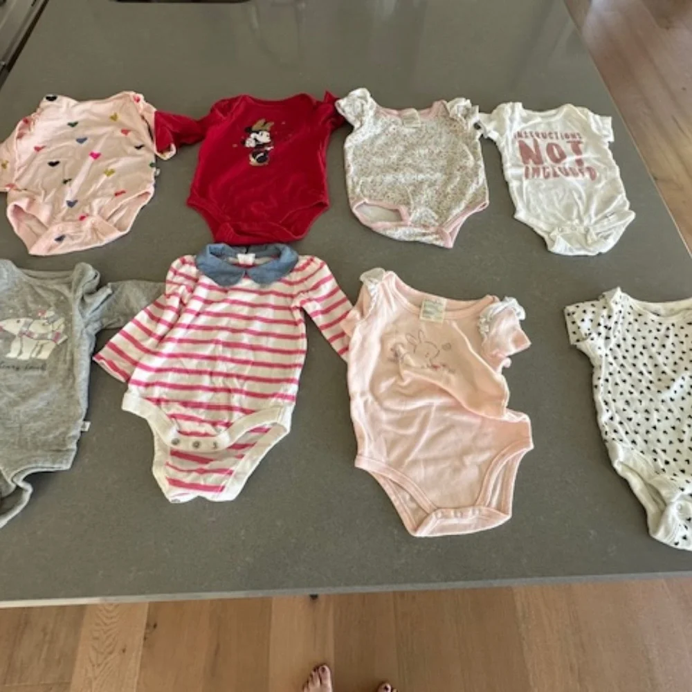 Baby Girl Large Clothing 3-6M Bundle of 36 Items Pants Shirts -some never worn